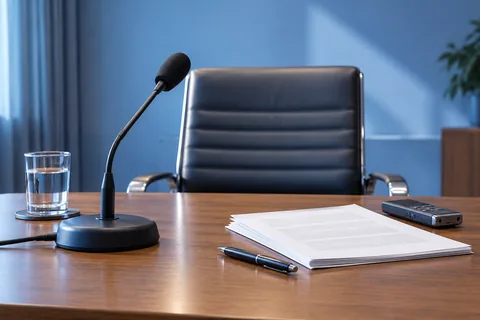 A microphone, voice recorder and materials for examining a public speech